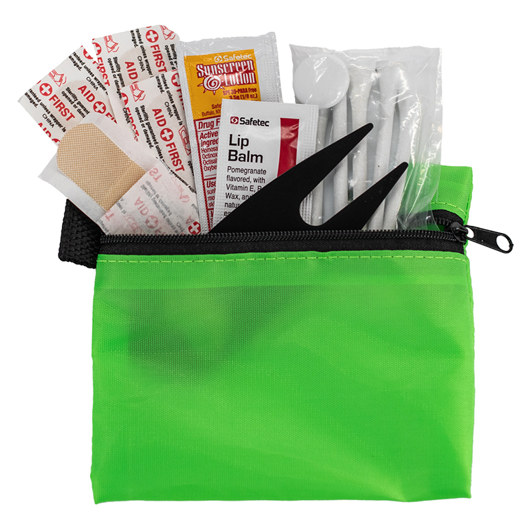 "DEL MONTE" 14 Piece Golf Kit Components inserted into Zipper Pack 17