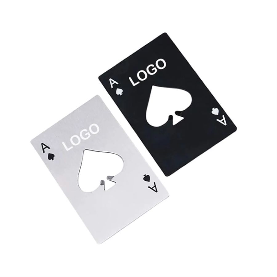 Poker Shaped Credit Card Size Stainless Steel Bottle Opener 2