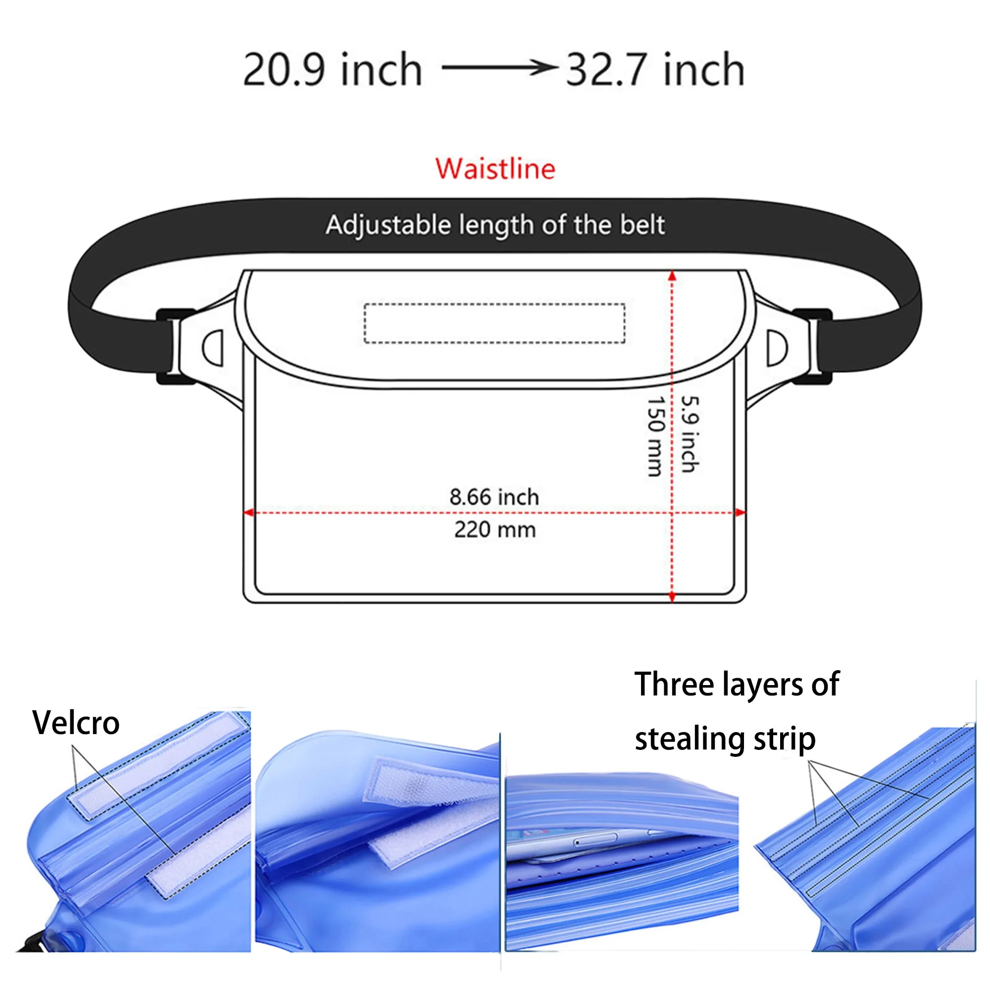 MOQ 10 Sealed Waterproof Transparent Bag Outdoor Swimming 3