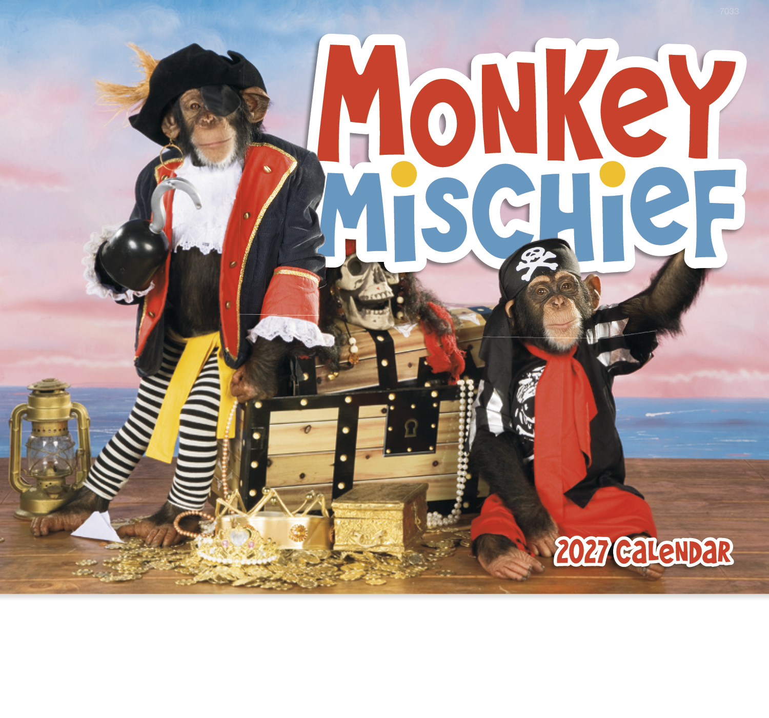 Good Value™ Monkey Mischief - Stapled Calendar 24