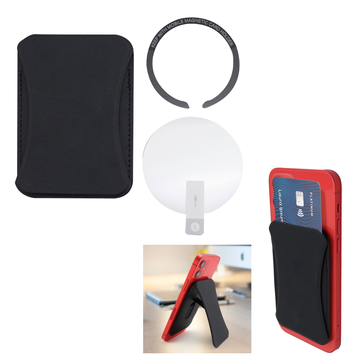 Magnetic Phone Wallet and Stand 2