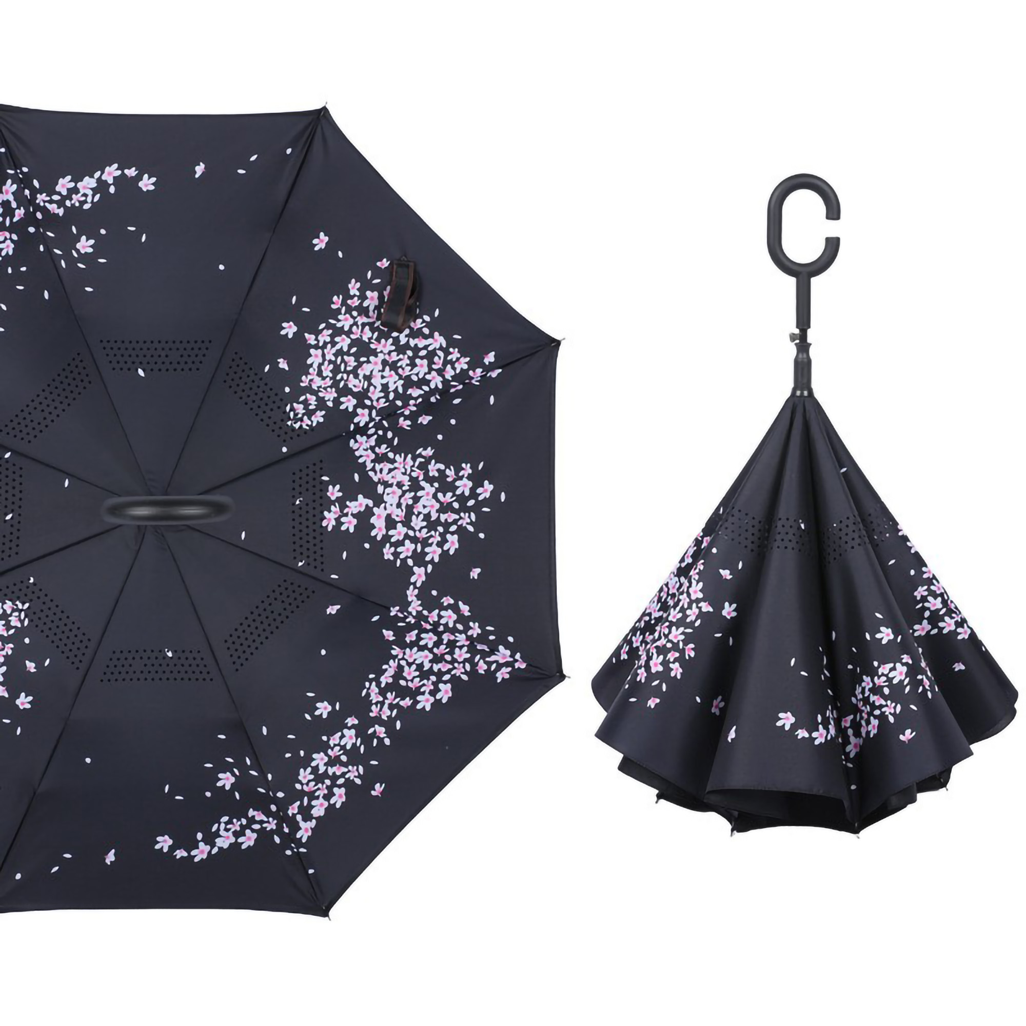 Inverted Reverse Folding C-Shaped Handle Umbrella 10