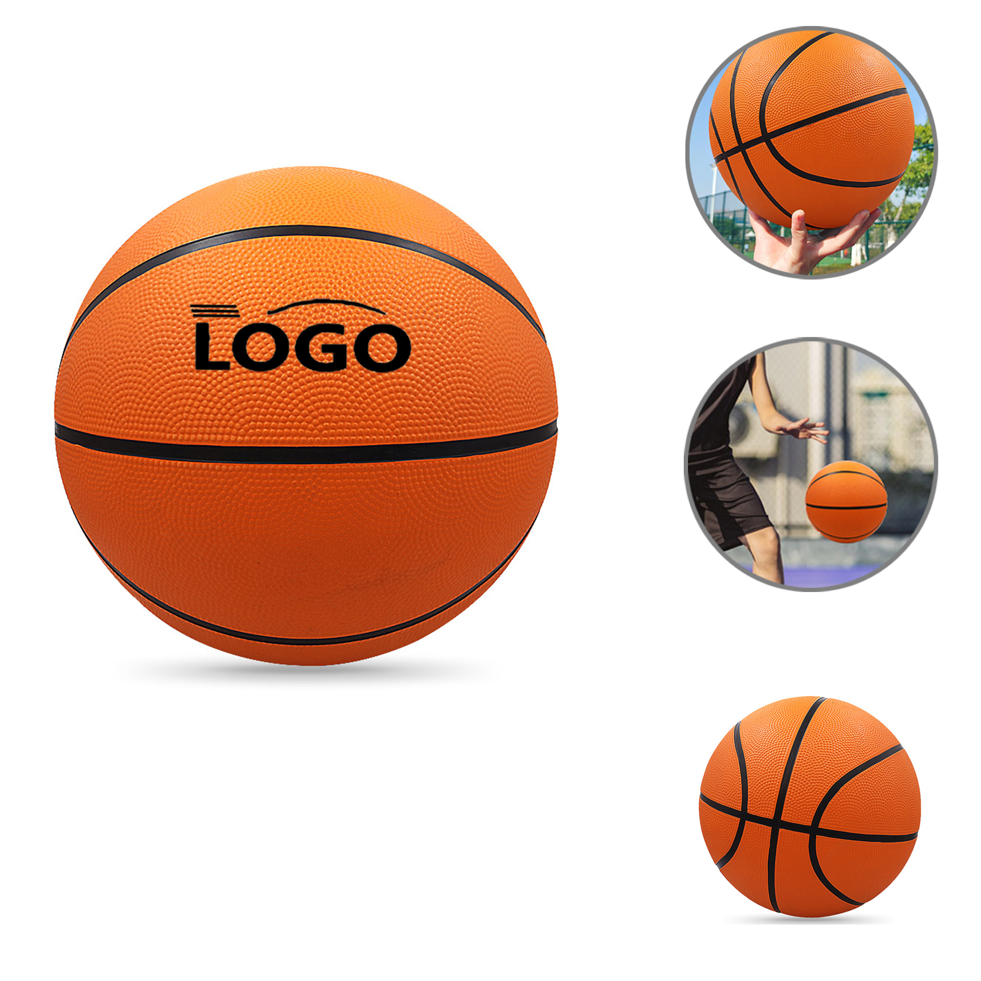 MOQ30 Custom Rubber Basketballs In Various Sizes 1