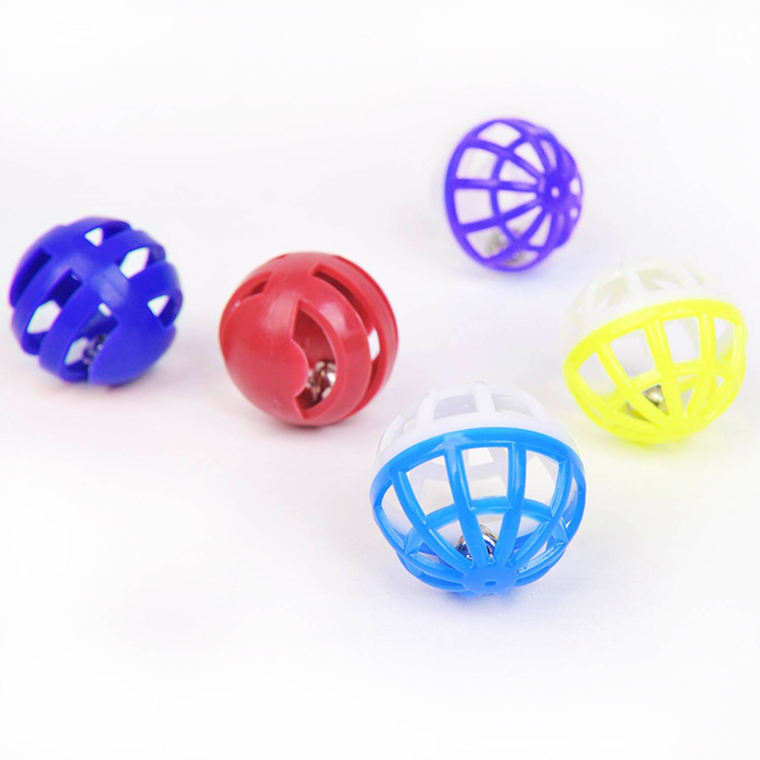 Pet Toy Round Hollow Plastic Bell Cat Teasing Ball 5