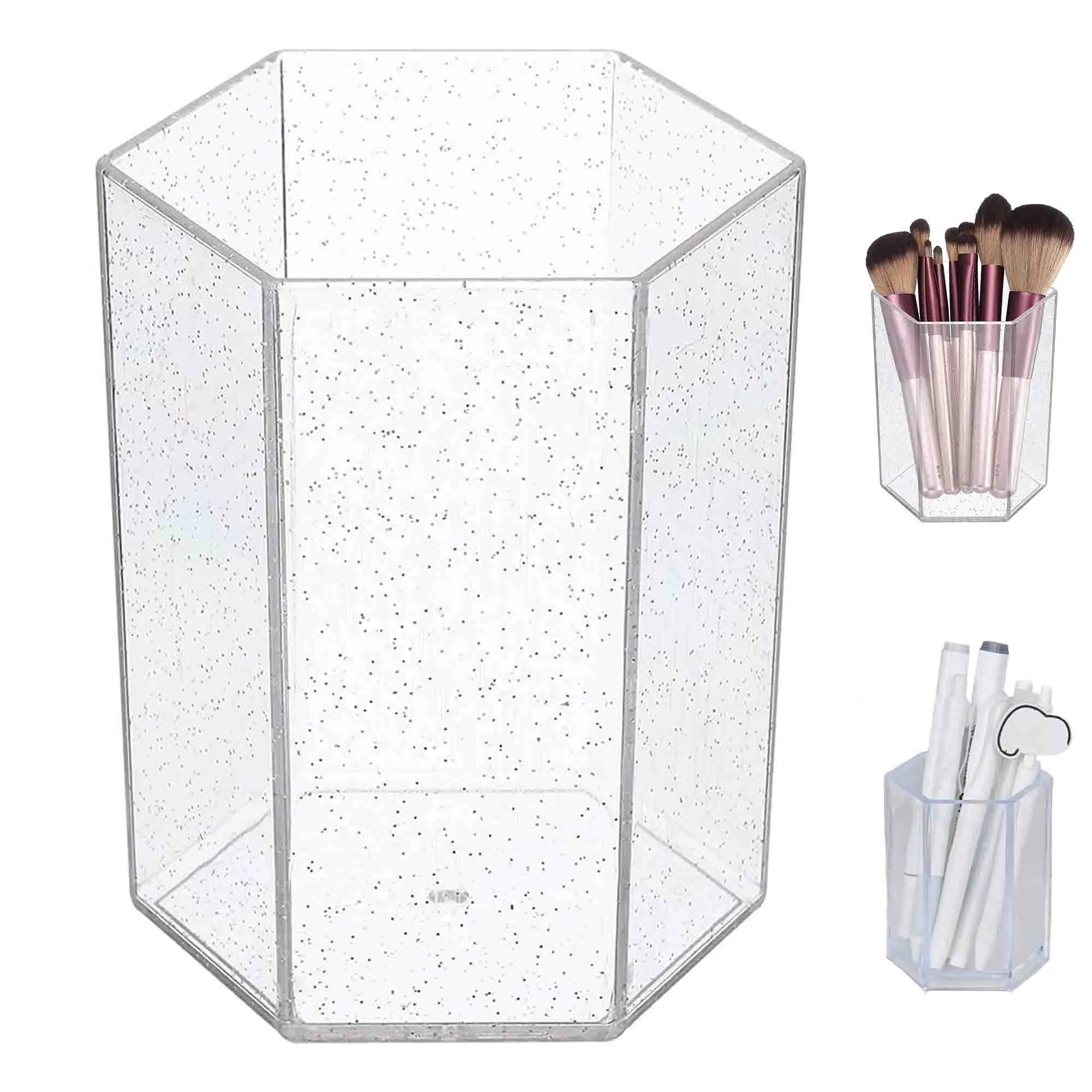 Acrylic Pen Holder Makeup Brush Storage Bucket 5