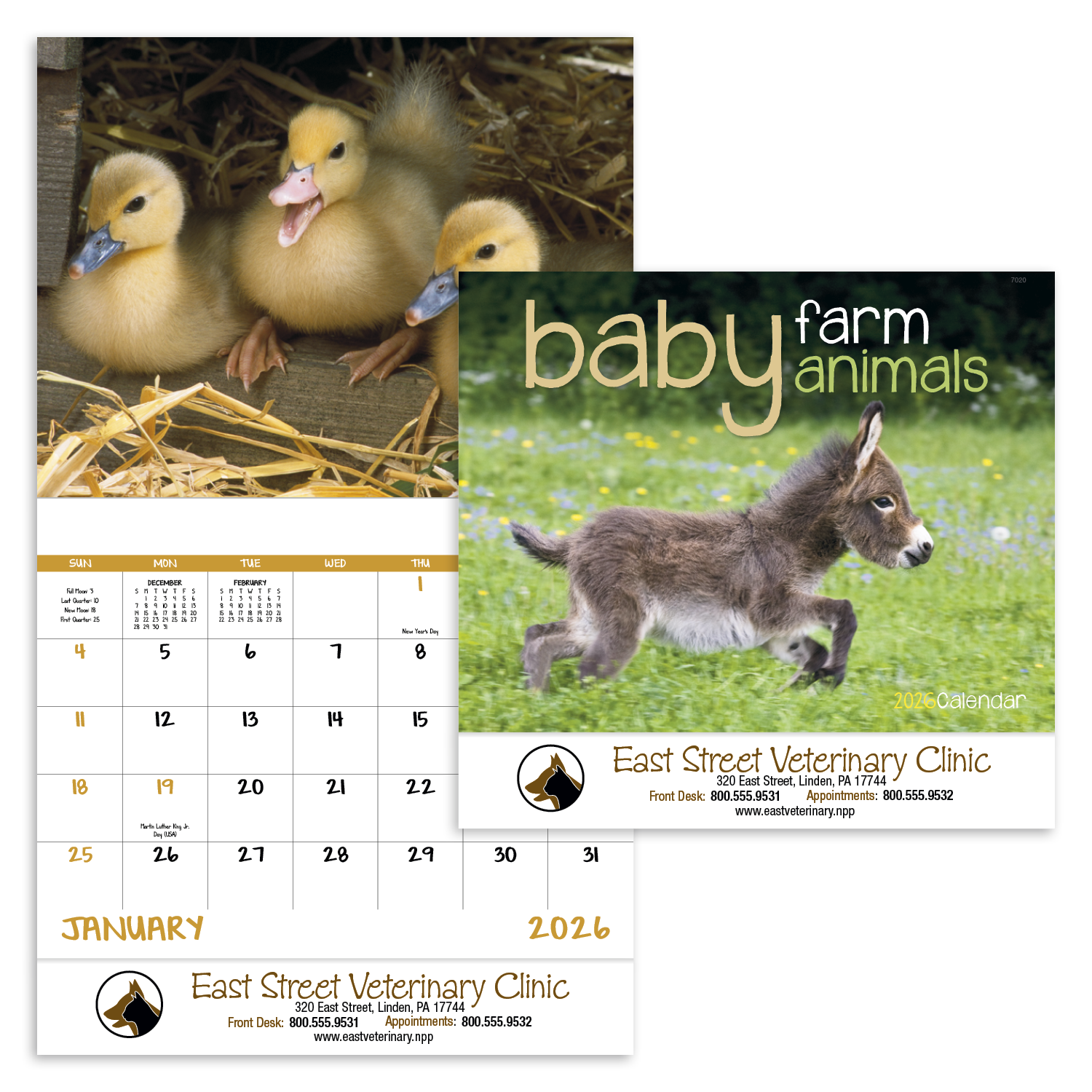 Good Value™ Baby Farm Animals - Stapled Calendar 60