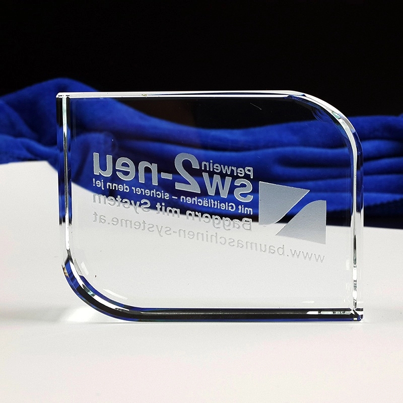 Rectangular Cutaway Crystal Paperweight 4