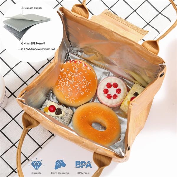 Insulated Reusable Paper Bento Lunch Bag 5