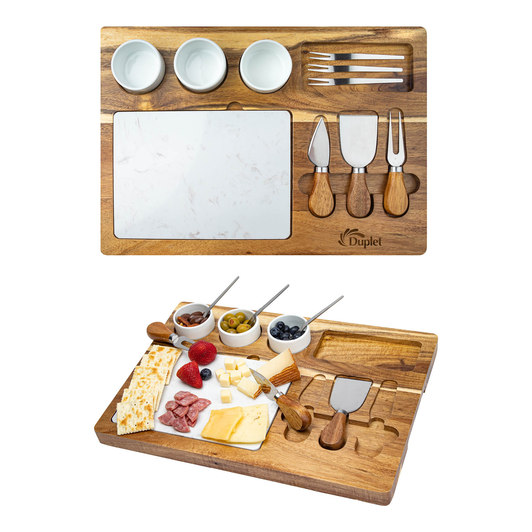 Milton 11-Piece Acacia Wood Cheese Set 9