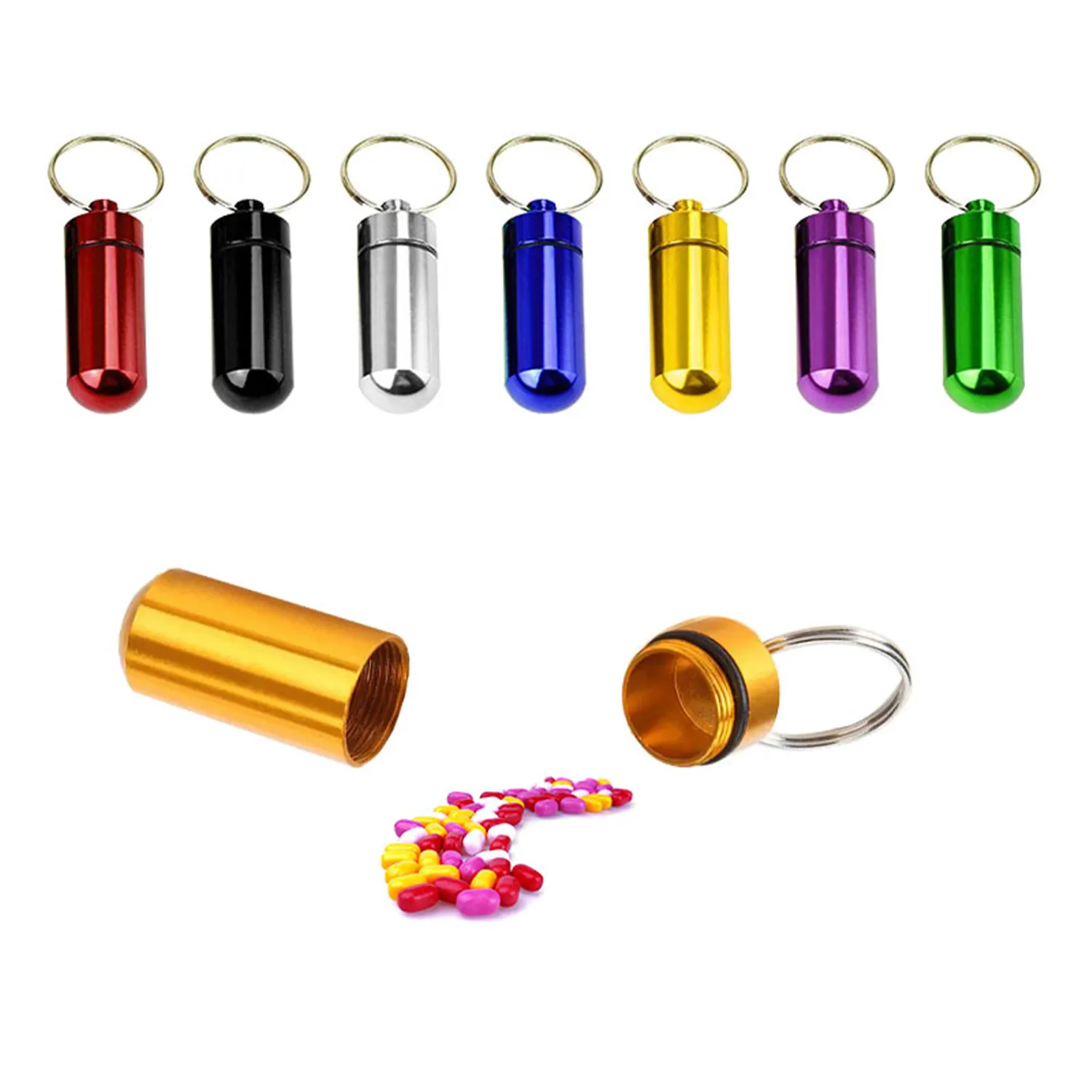 Waterproof Aluminum Pill Holders Storage Drug Container 1