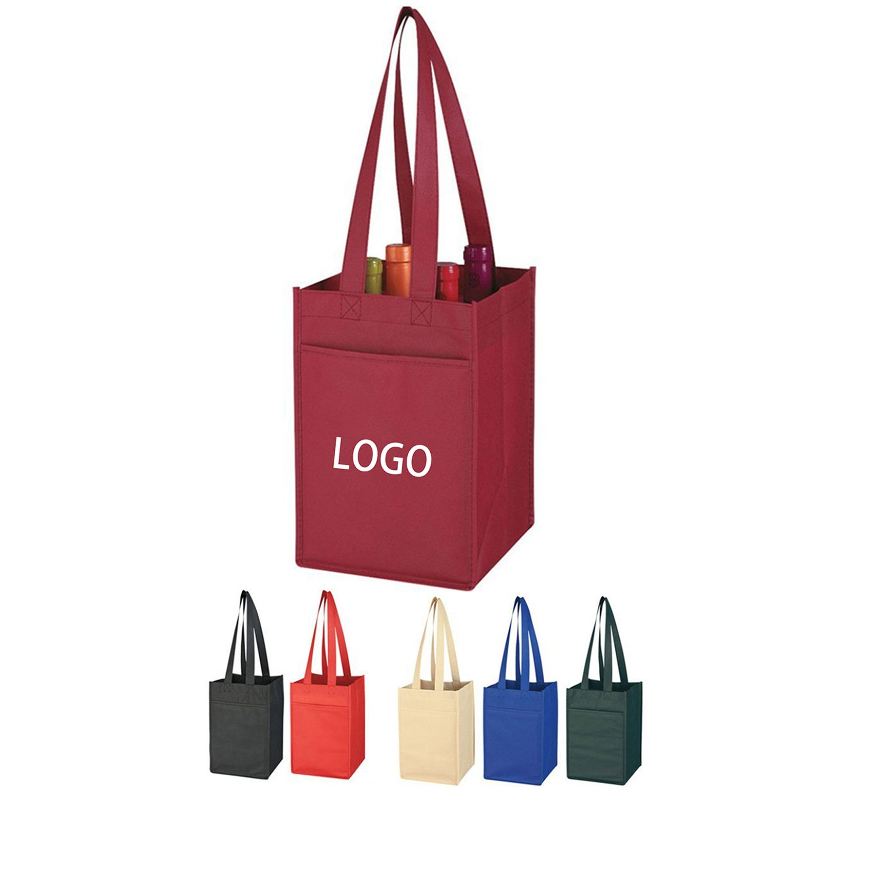 Non-Woven 4 Bottle Wine Tote 2