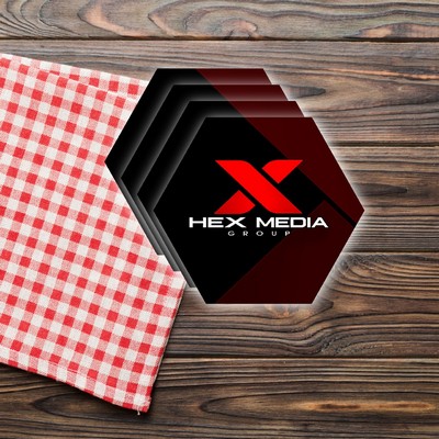 USA Made Premium Paper Coasters (3.75x4.25") Hexagon