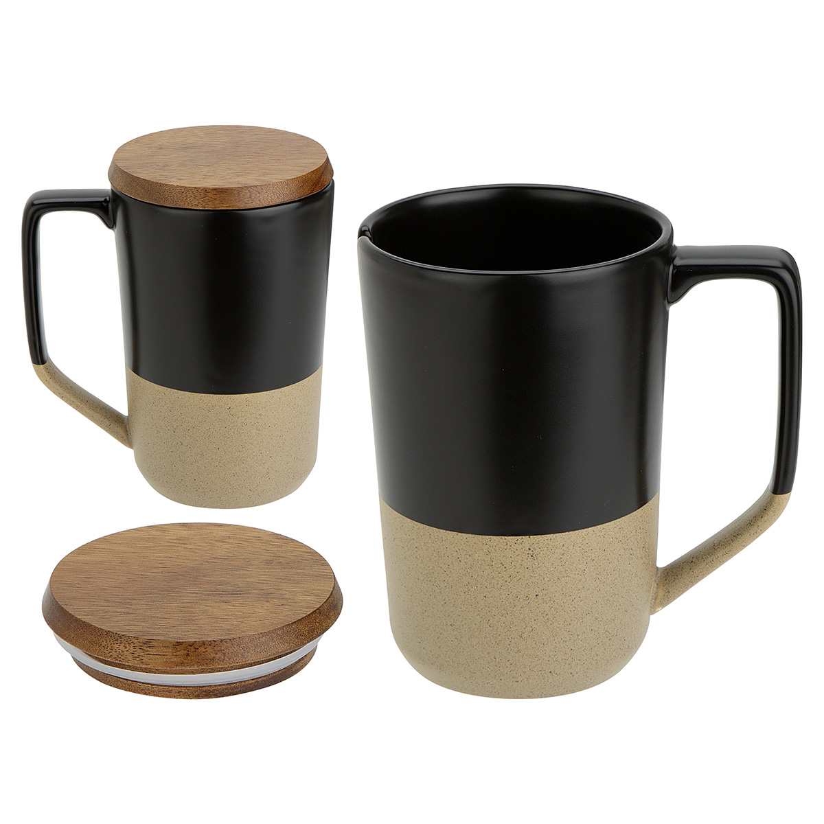 Bellaria 15 oz Ceramic Mug with Wood Lid 21