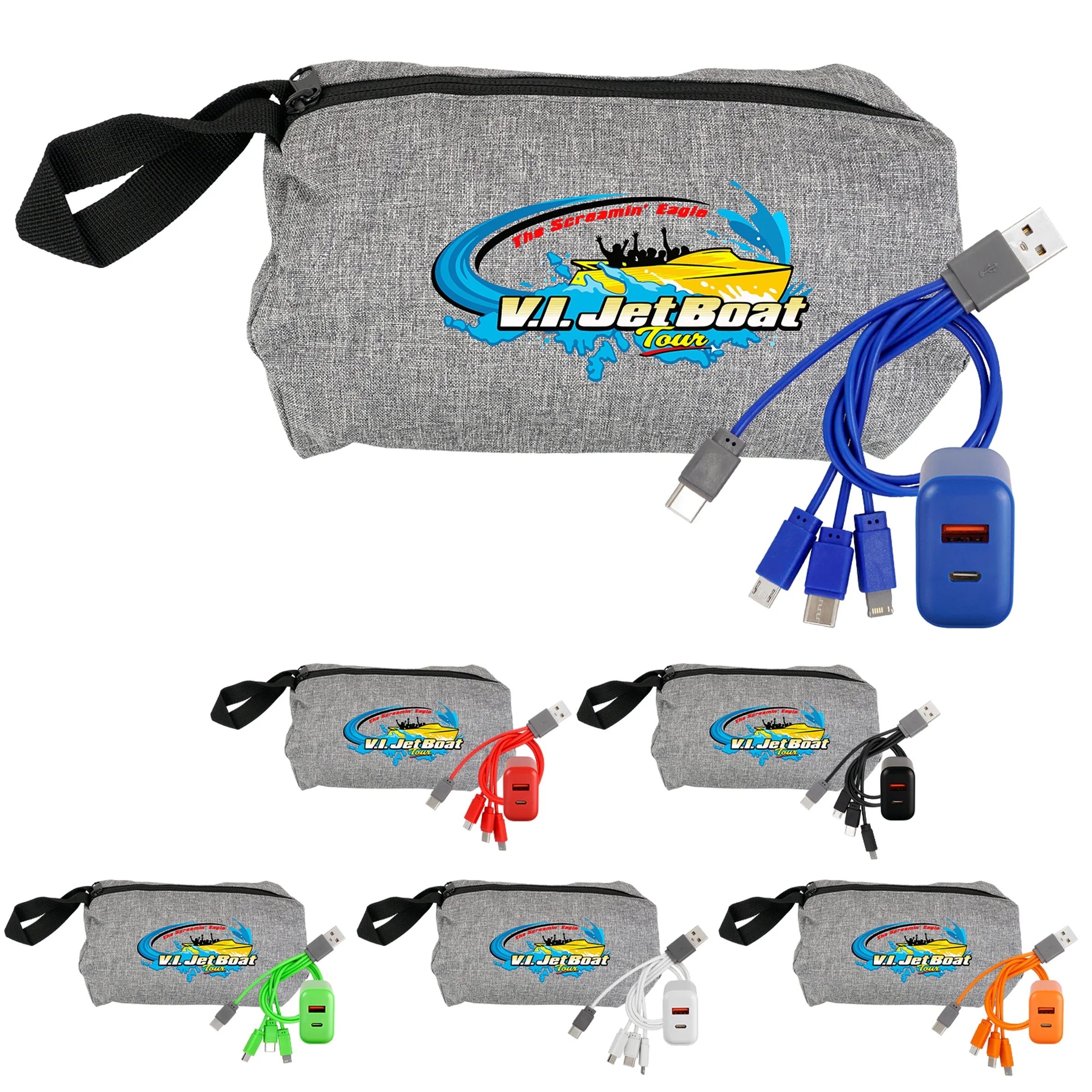 Recycled Travel Pouch Fast Charger Set