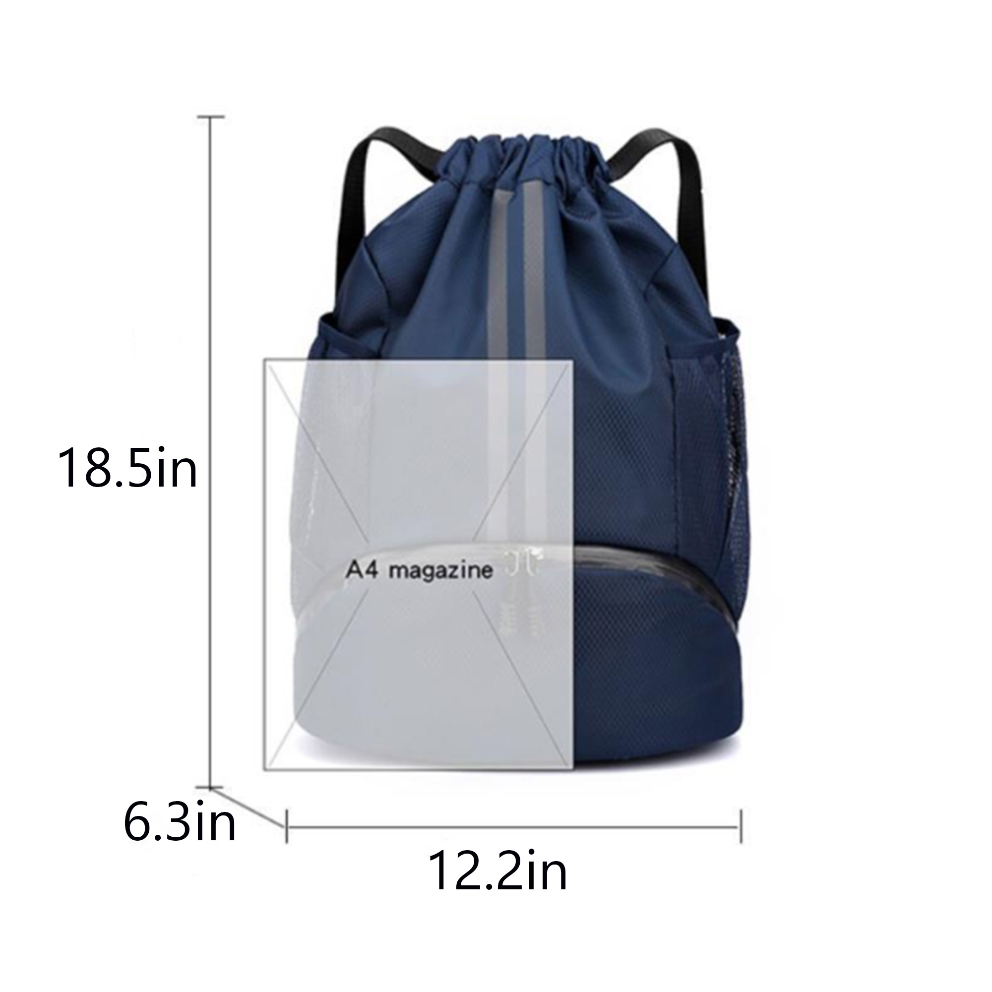 Waterproof Drawstring Backpack with Dry and Wet Separation 4