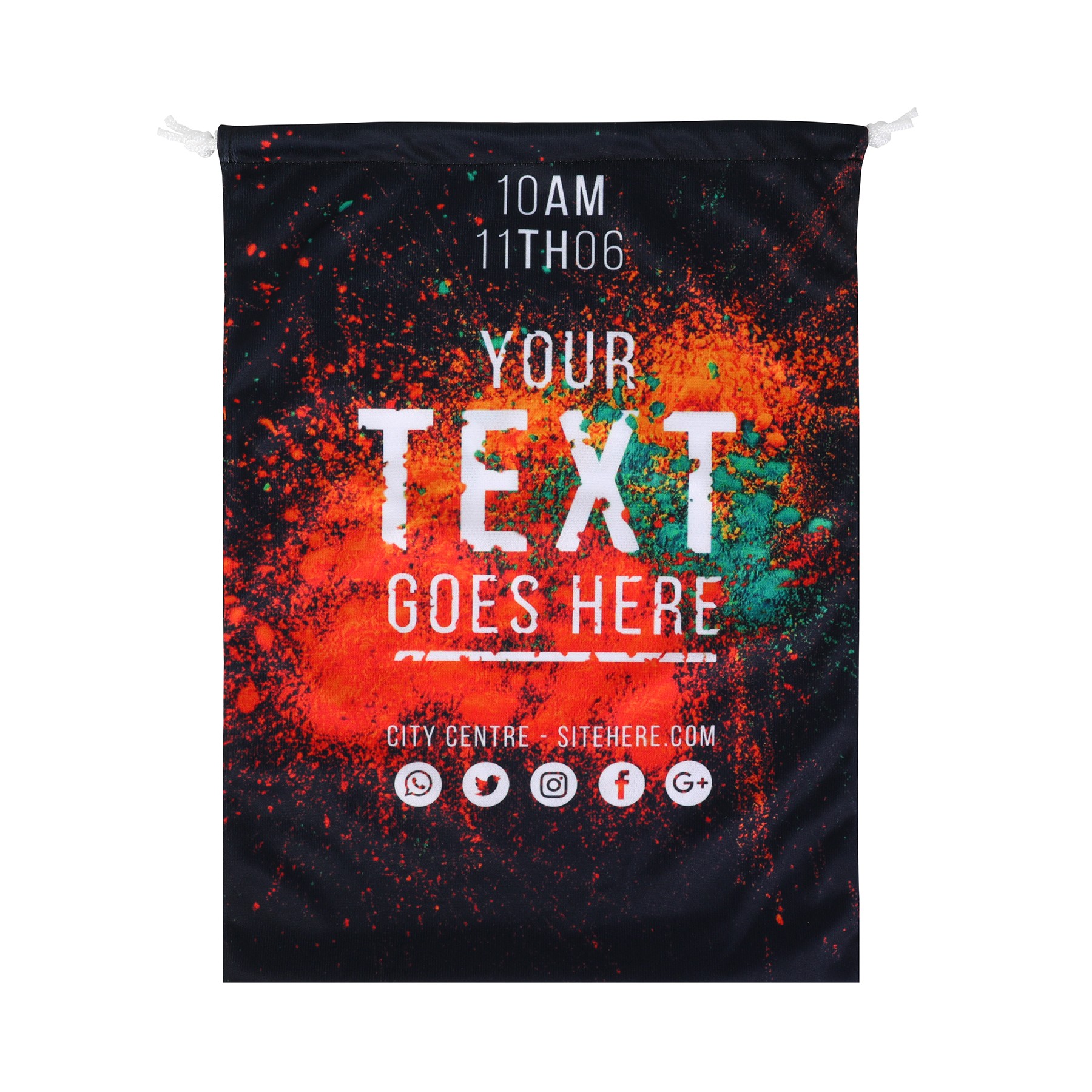 12" X 16" Full Color Sublimated Polyester Drawstring Bag 2
