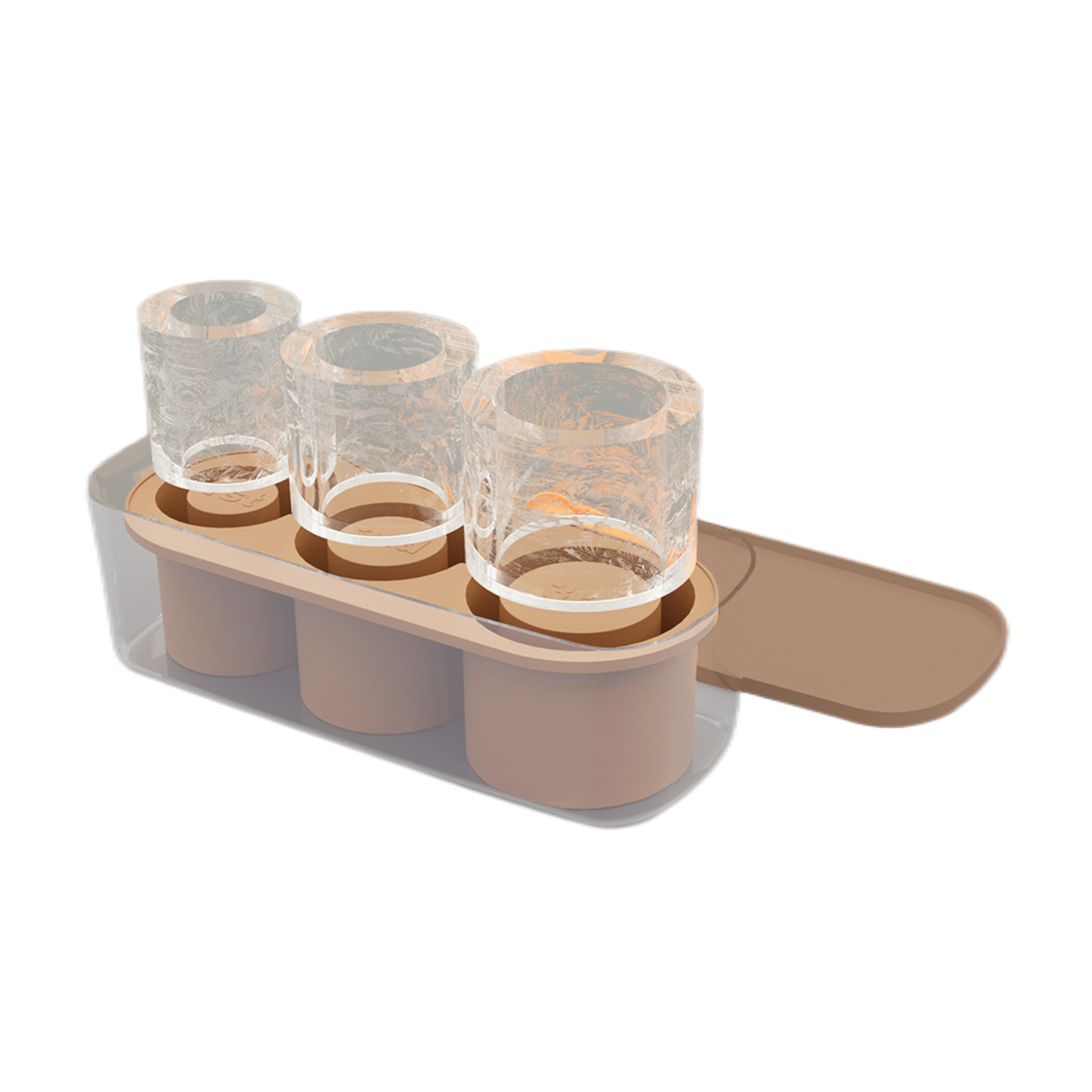Silicone Ice Cube Tray with Lid and Bin - OCEAN 7