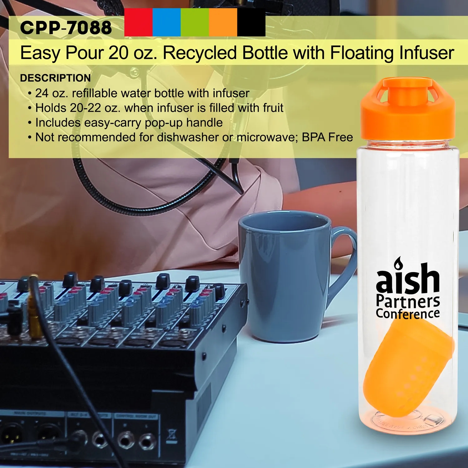 Easy Pour 24 oz. Recycled Bottle With Floating Infuser 13
