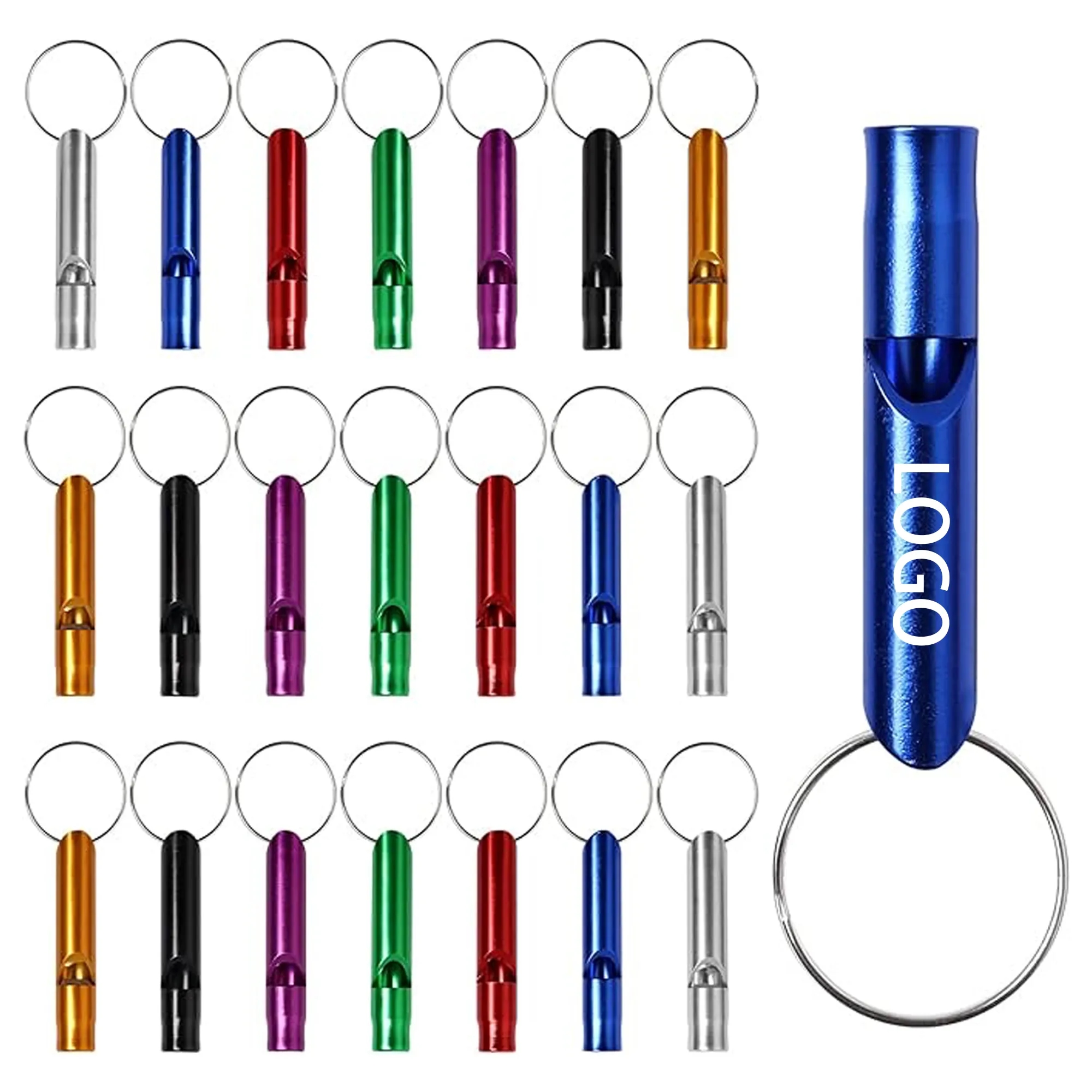 Aluminum Emergency Survival Whistle with Keychain 2