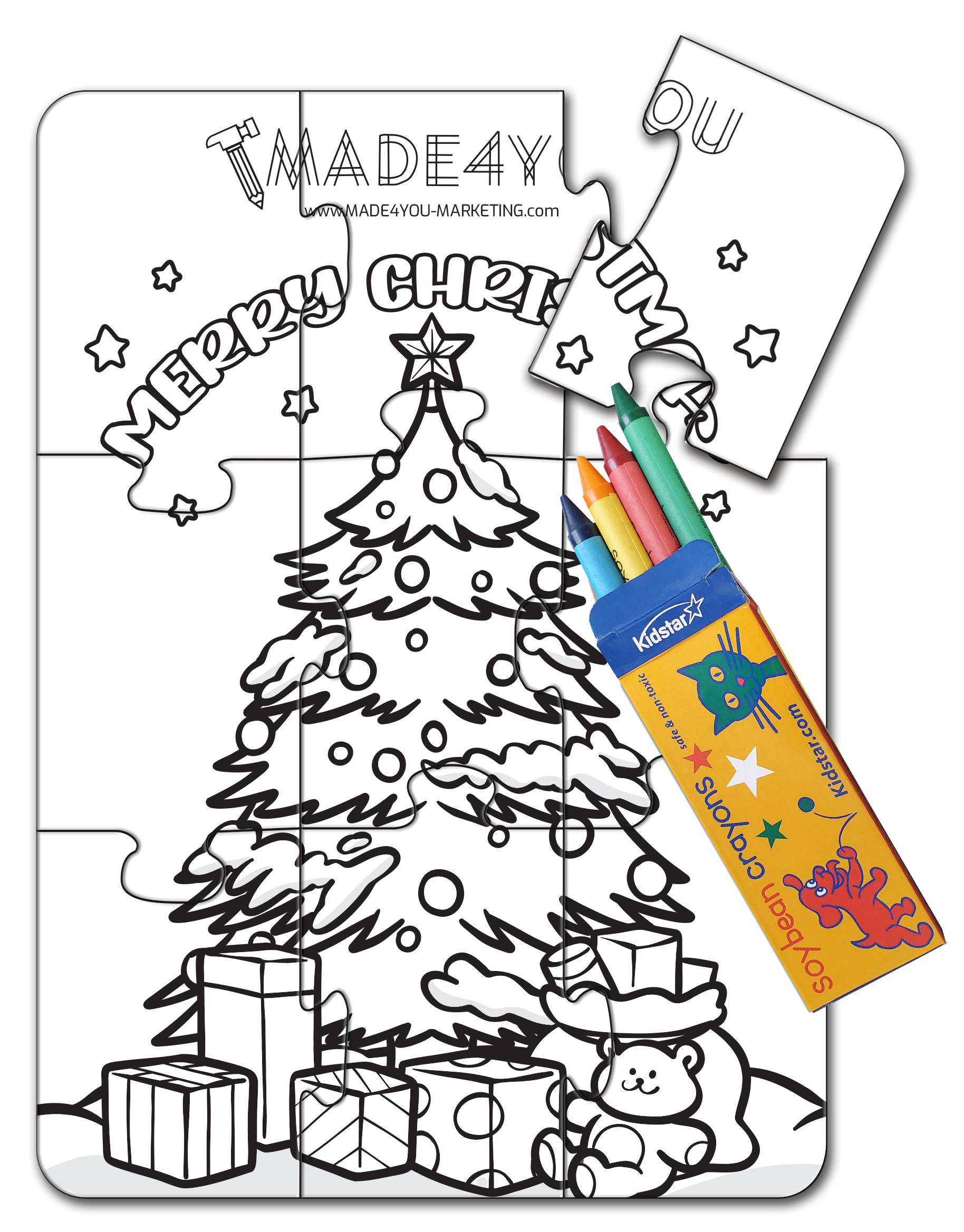 9 Pieces - 5" x 7" Coloring Puzzle - Holidays 3
