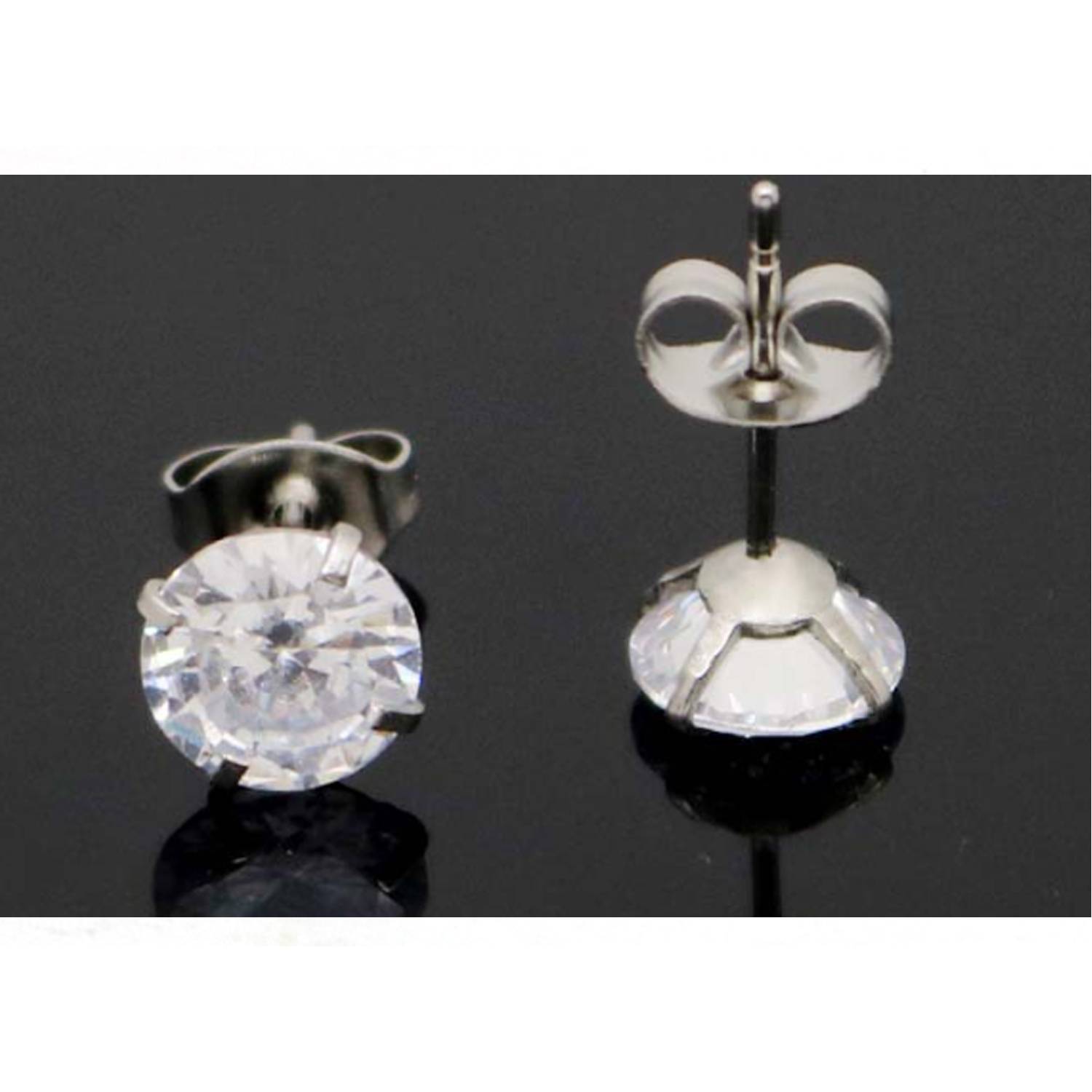 Stainless Steel Cubic Zirconia Hoop Earrings 5