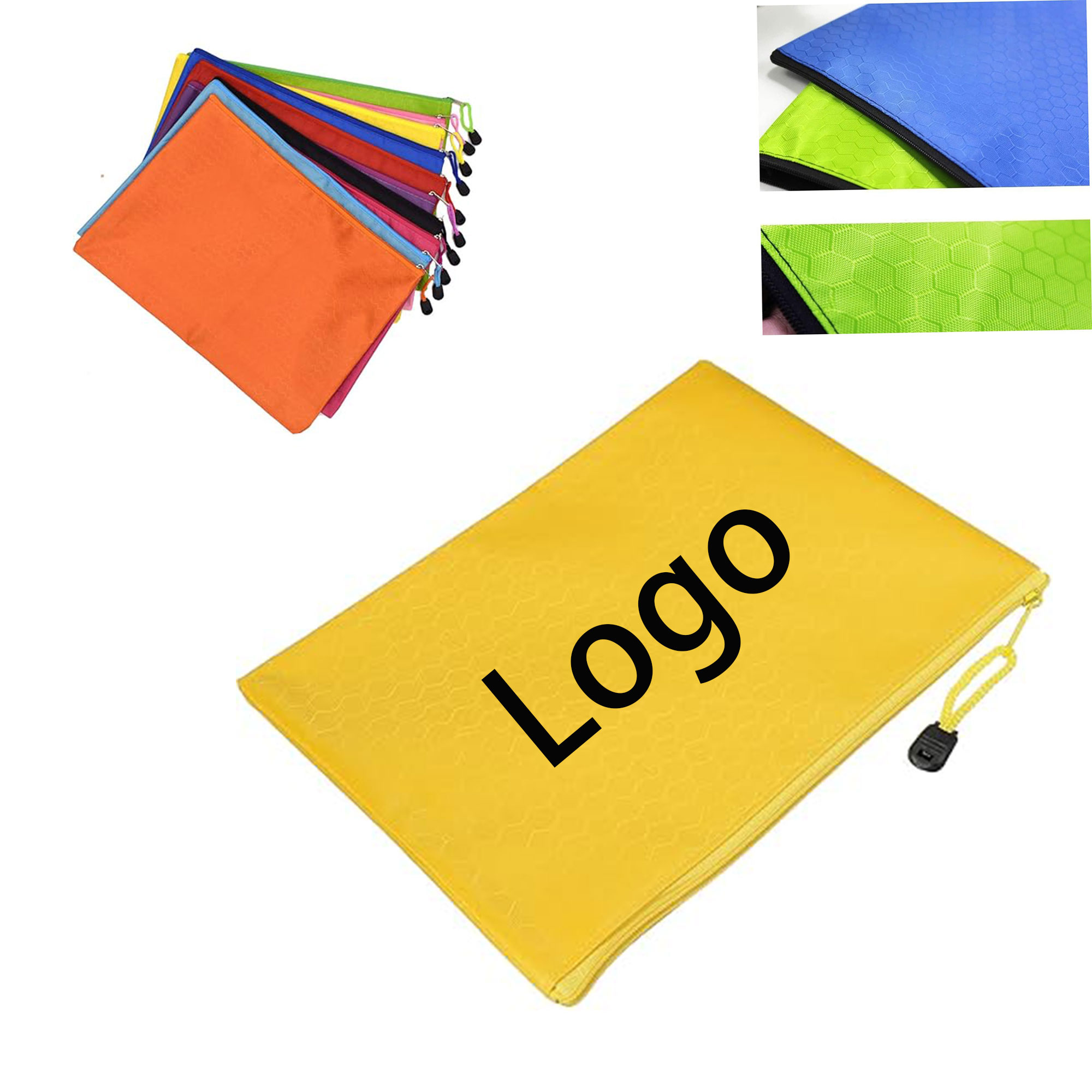 Colorful Zipper Pouches With Logo Space 2