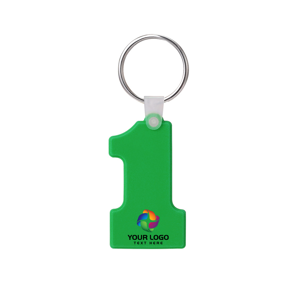 Number One-Shaped Silicone Keychain 23