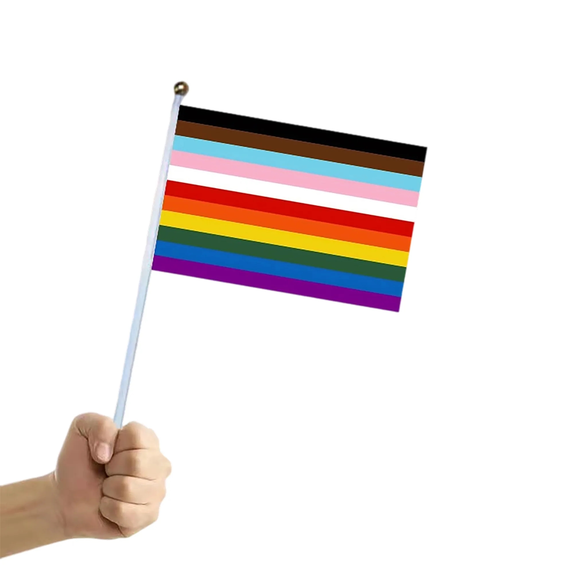 Polyester Rainbow Flag Handheld 6x4 Inch 9