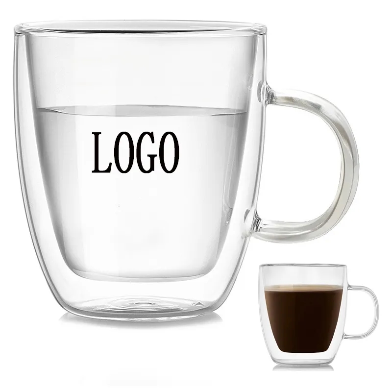 11.8oz Double Wall Glass Mug 1