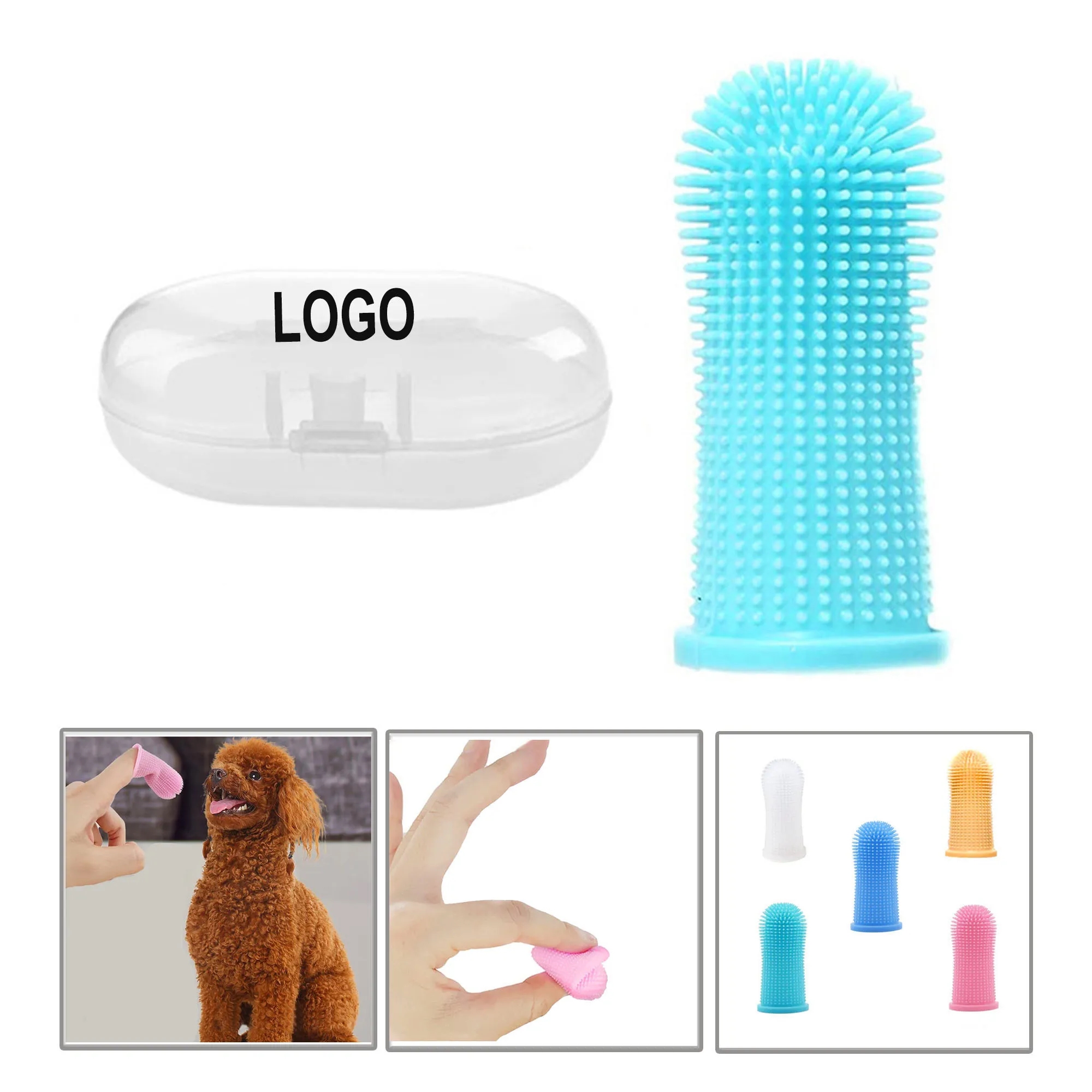 Portable Pet Finger Toothbrushes With Box 3