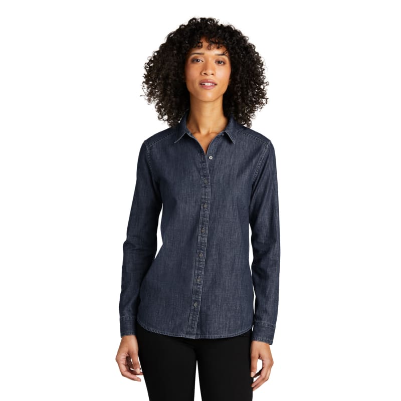 Port Authority Ladies Long Sleeve Perfect Denim Shirt 14