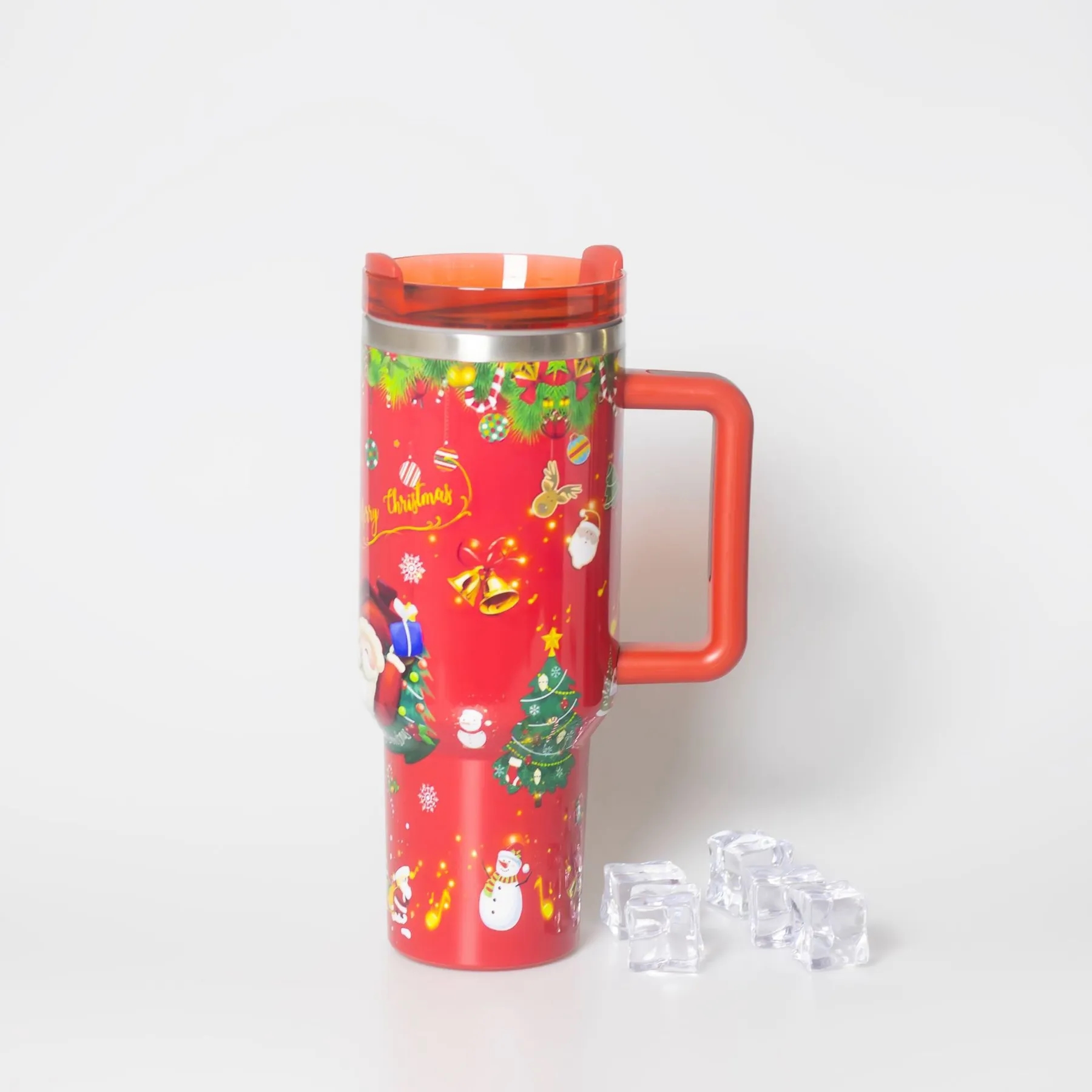 Christmas Theme 40 Oz. Vacuum Tumbler with Lid and Straw 4