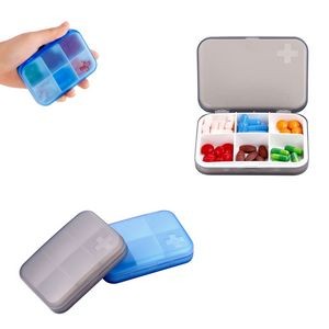 6 Compartment Cross Pill Case Tablet Box Organizer 8