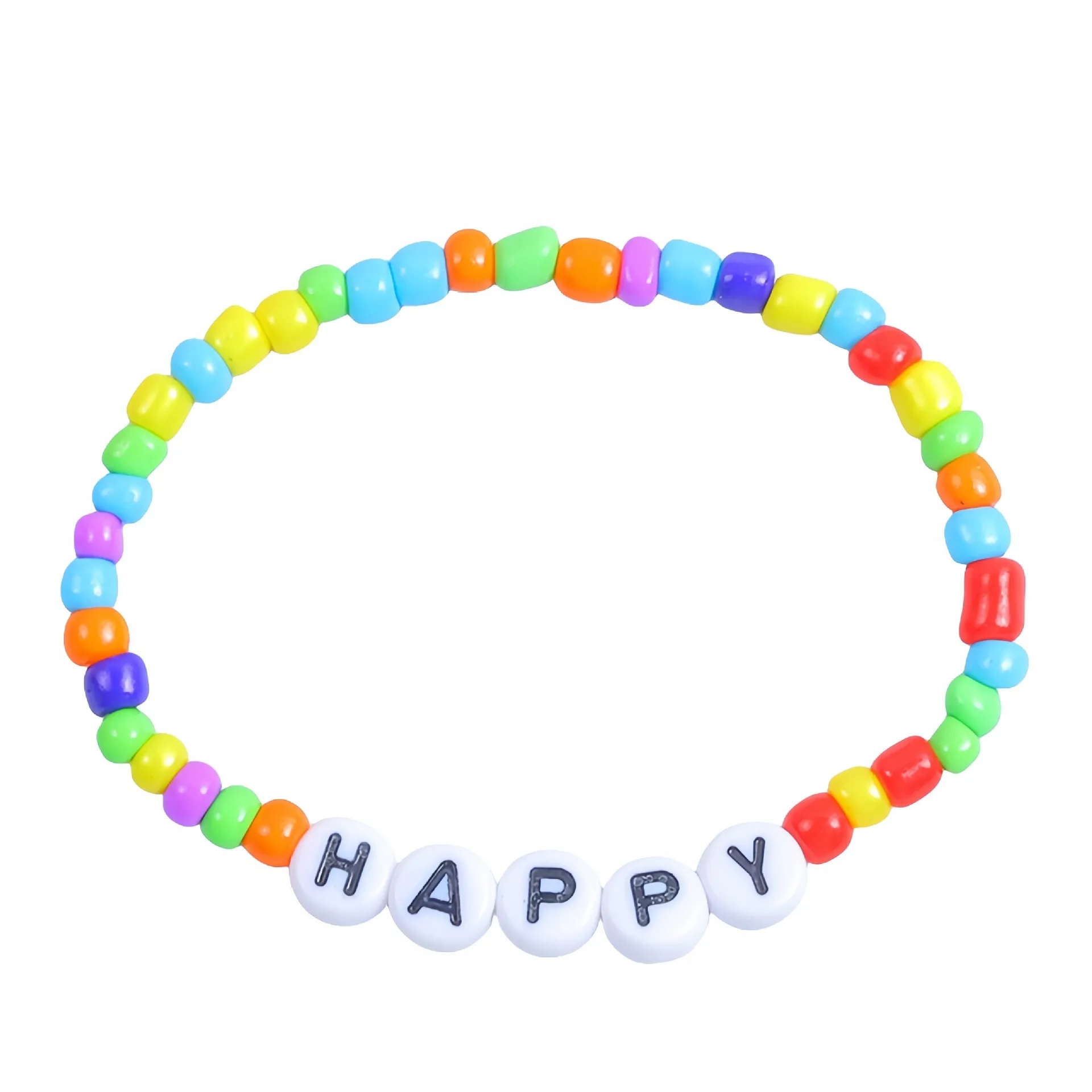 Friendship Bracelet with Plastic Beads and Letter Design 14