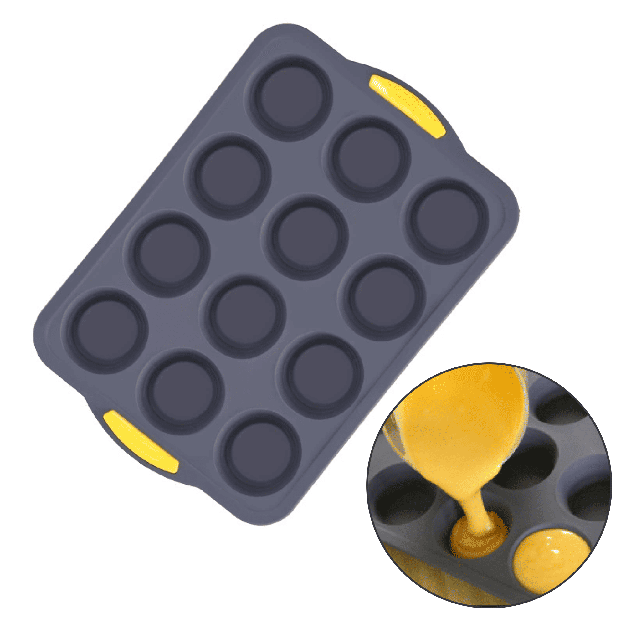 12-Cup Non-Stick Muffin Silicone Baking Tray 2