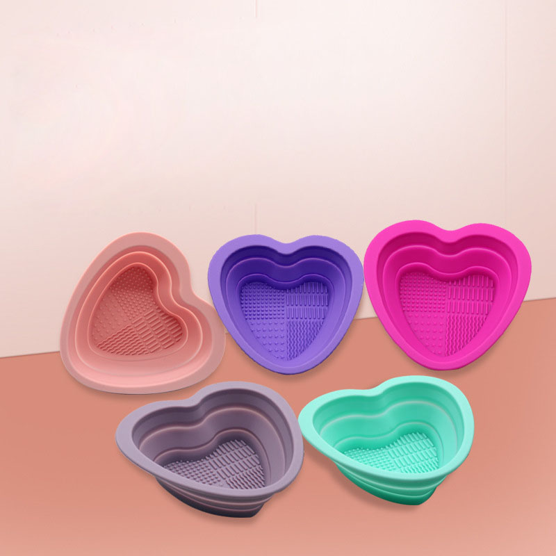 Silicone Makeup Brush Cleaning Pad --Heart Shape 6
