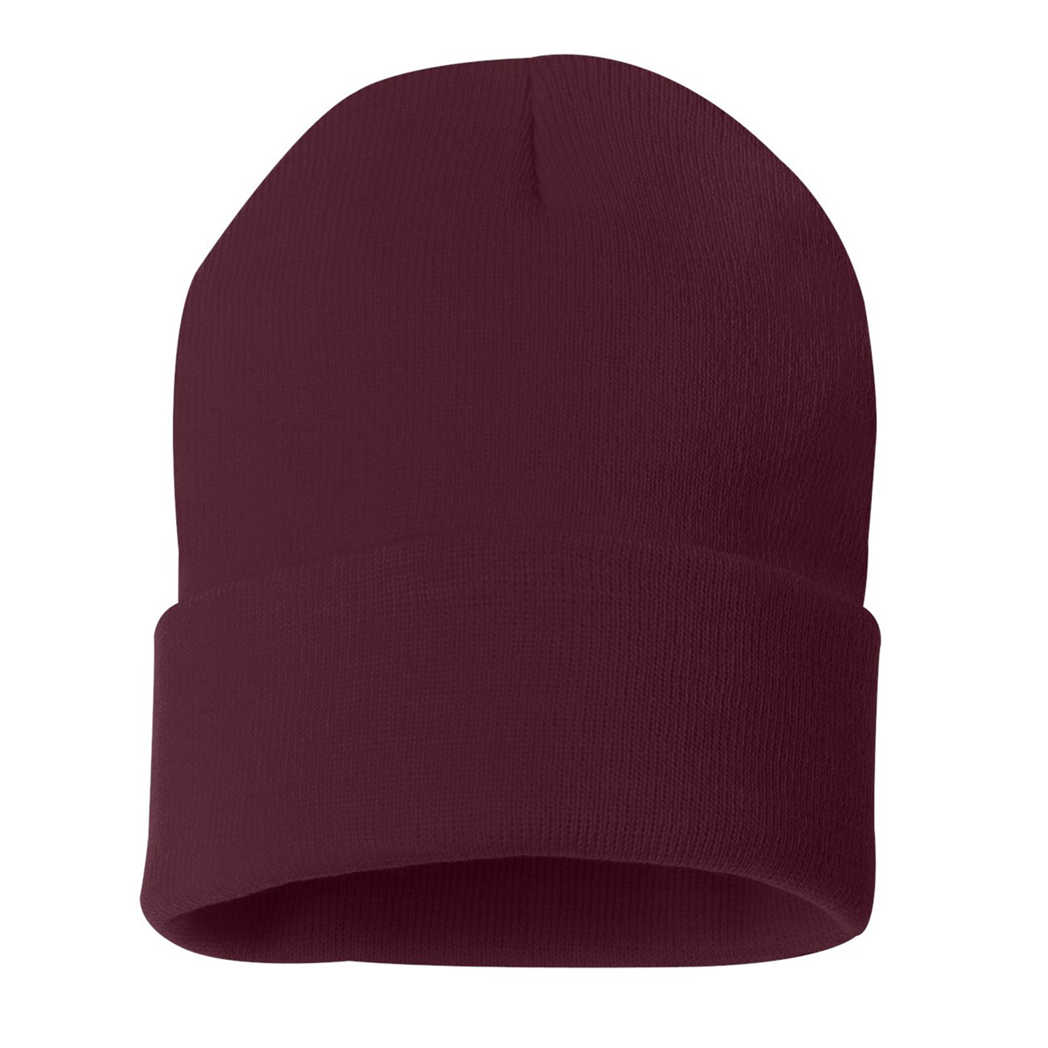 Solid Cuffed Beanie w/ Sewn Woven Patch 24
