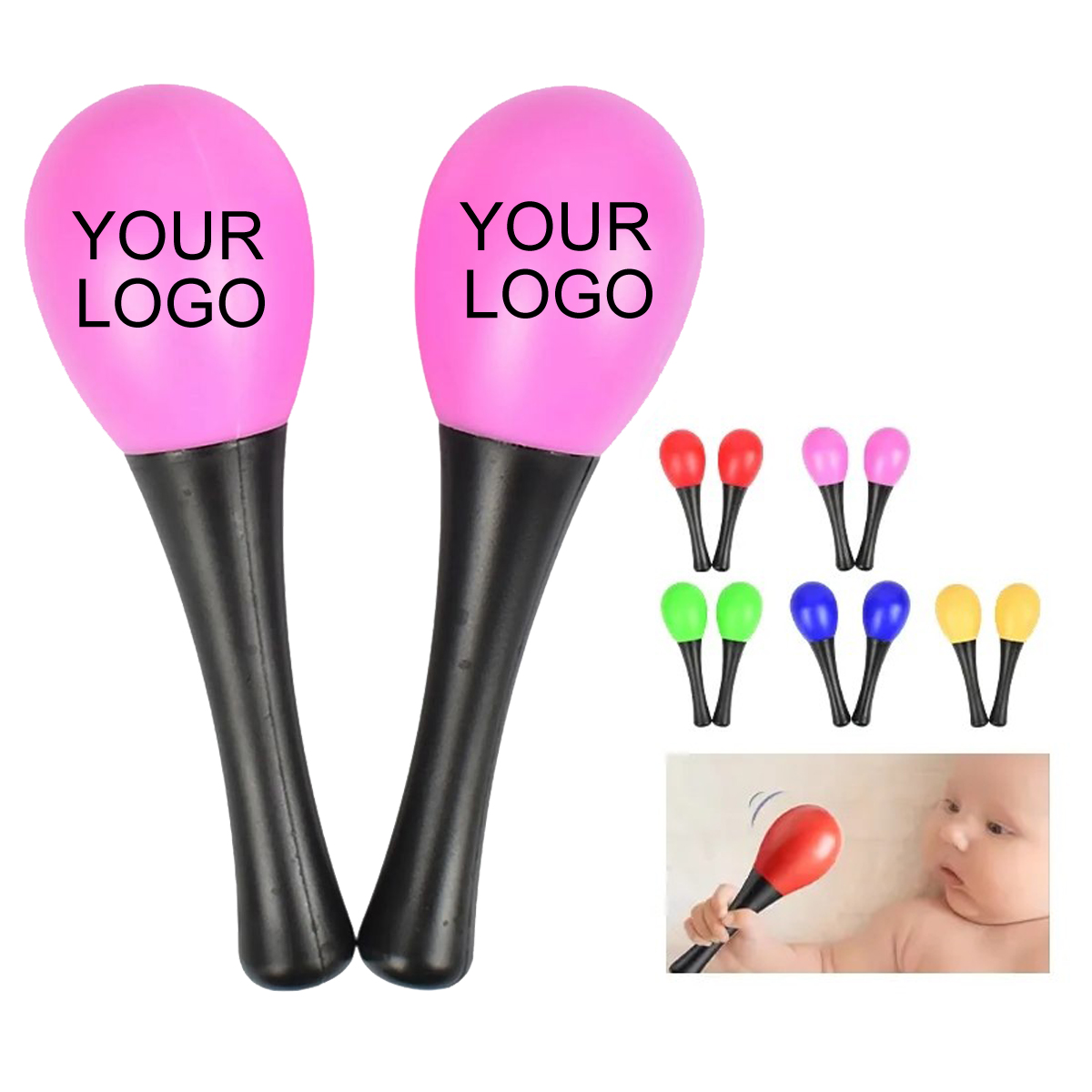 Plastic Maraca 1.5" x 4.93" for Parades, Parties, and Fundraisers 8