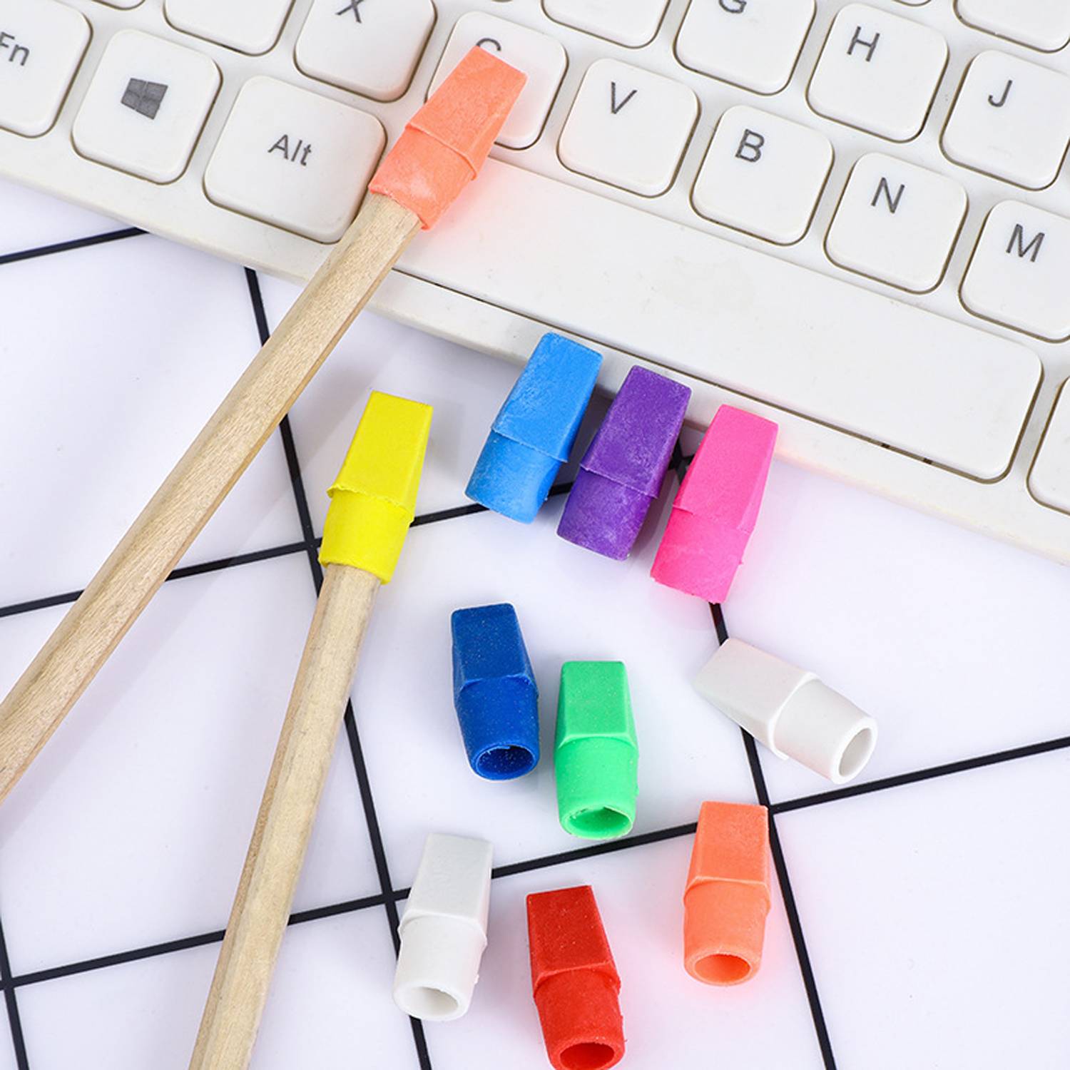 200 Pack Pencil Top Erasers for School Office 6