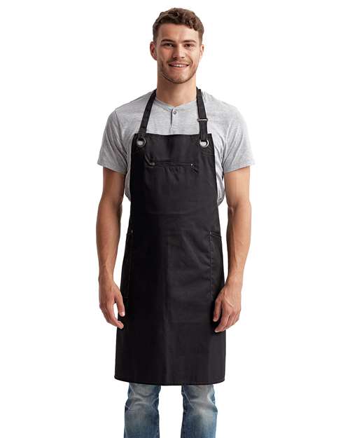 Barley Contrast Stitch Recycled Bib Apron - RP121 3