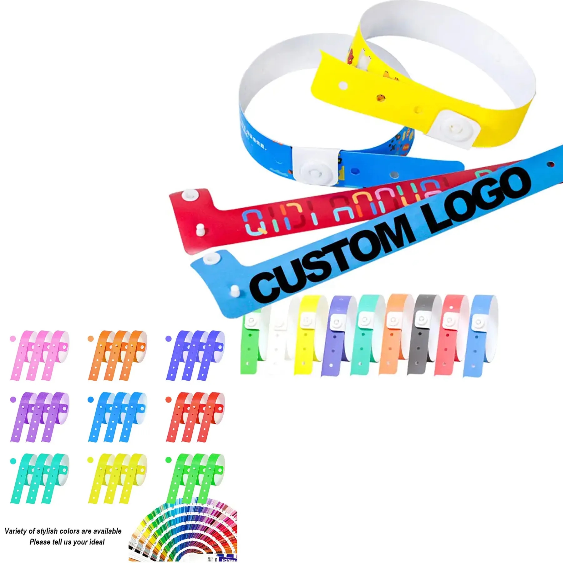 High Quality Waterproof Custom Color PVC Vinyl Wristbands 8