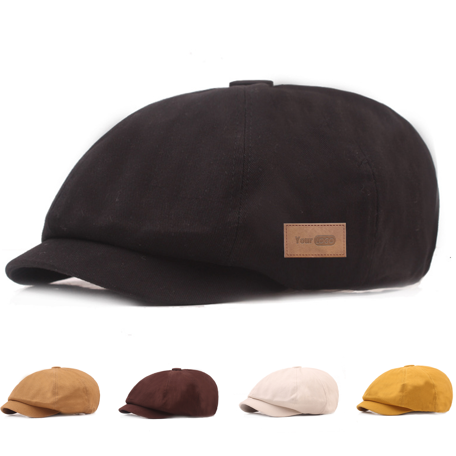 Men's Newsboy Flat Cap 100% Cotton 3