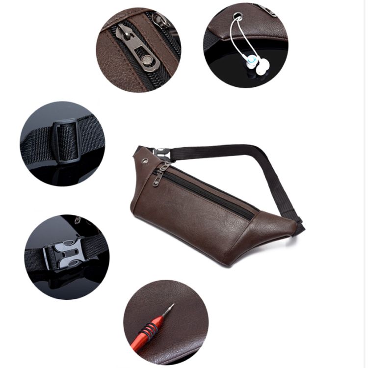 PU Leather Waist Bag Travel Cross body Fanny Bum Pouch 3