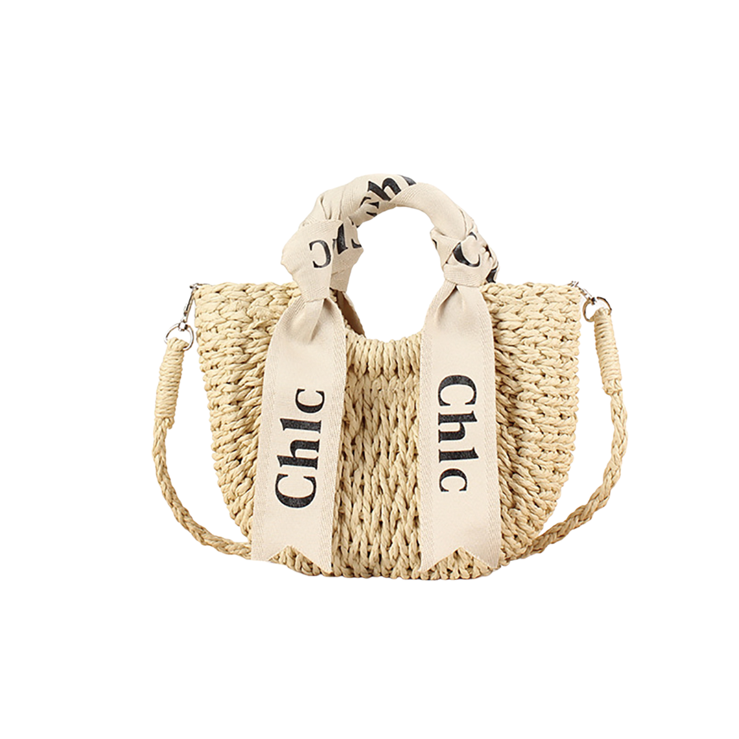 Women's Woven Handbag Crossbody W/ Ribbon 3