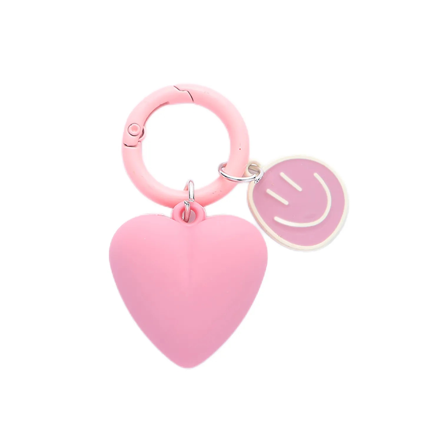 Acrylic Heart With Enamel Smiling Face Metal Keychains & Rings 5