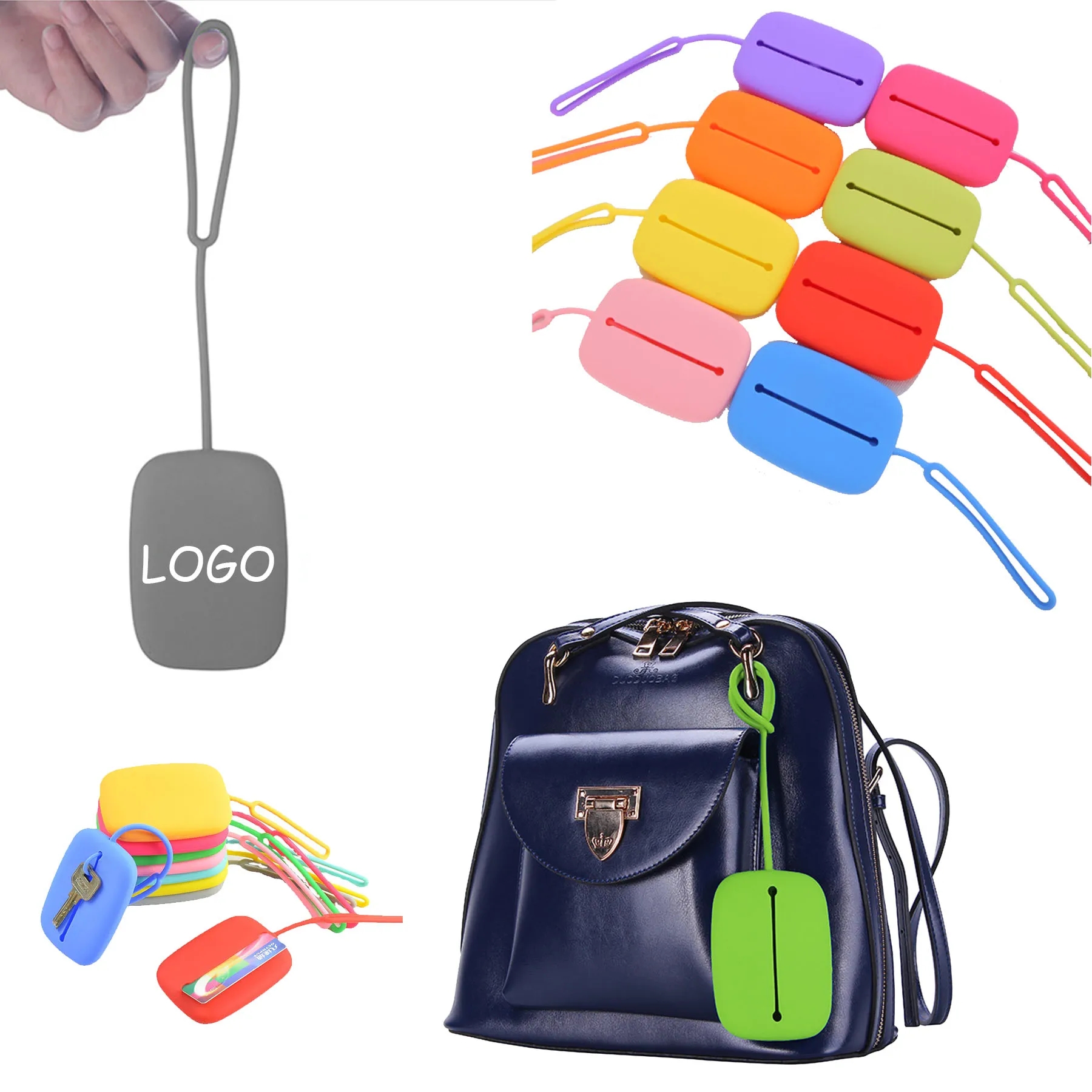 Silicone Storage Pouch Key Organizer and card Bag W/ Lanyard 3