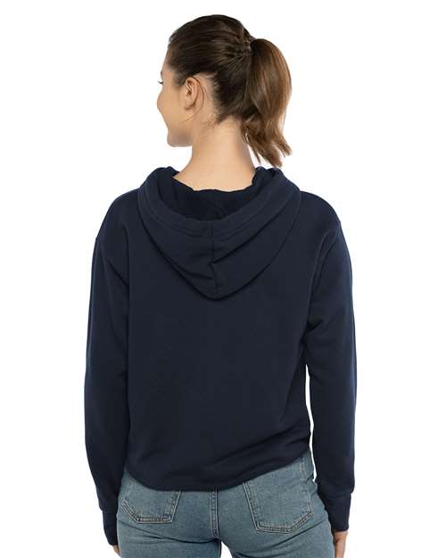 Women's Laguna Sueded Raw Edge Crop Hoodie Sweatshirt - 9384 47