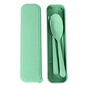 Wheat Straw Kids Cutlery Set with Spoon Fork Chopsticks 1