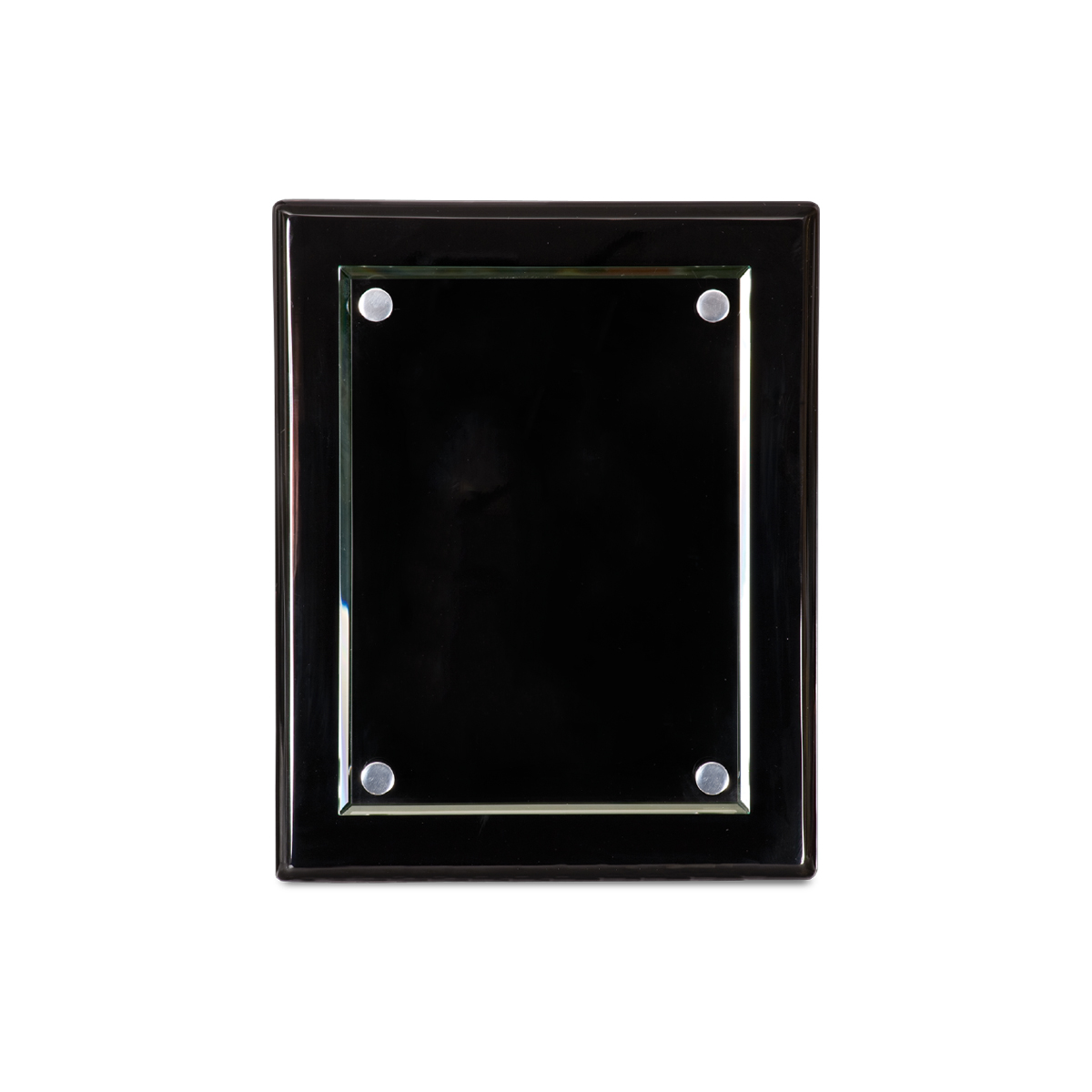 8" x 10" Black Piano Finish Floating Glass Plaque 5