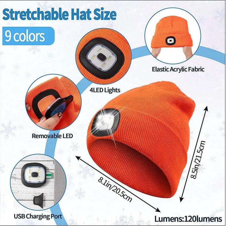 Beanie Hat With Led Light 2